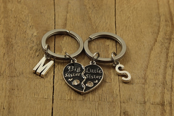 Sisters Keychains Sisters Keyring Gift Set Pair of Sister
