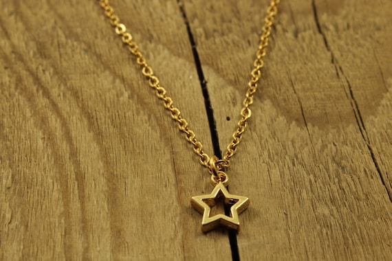 ミュージシャン Star Necklace Gold Gold Star Necklace, Gold Star Pendant, Star Jewellery, Star