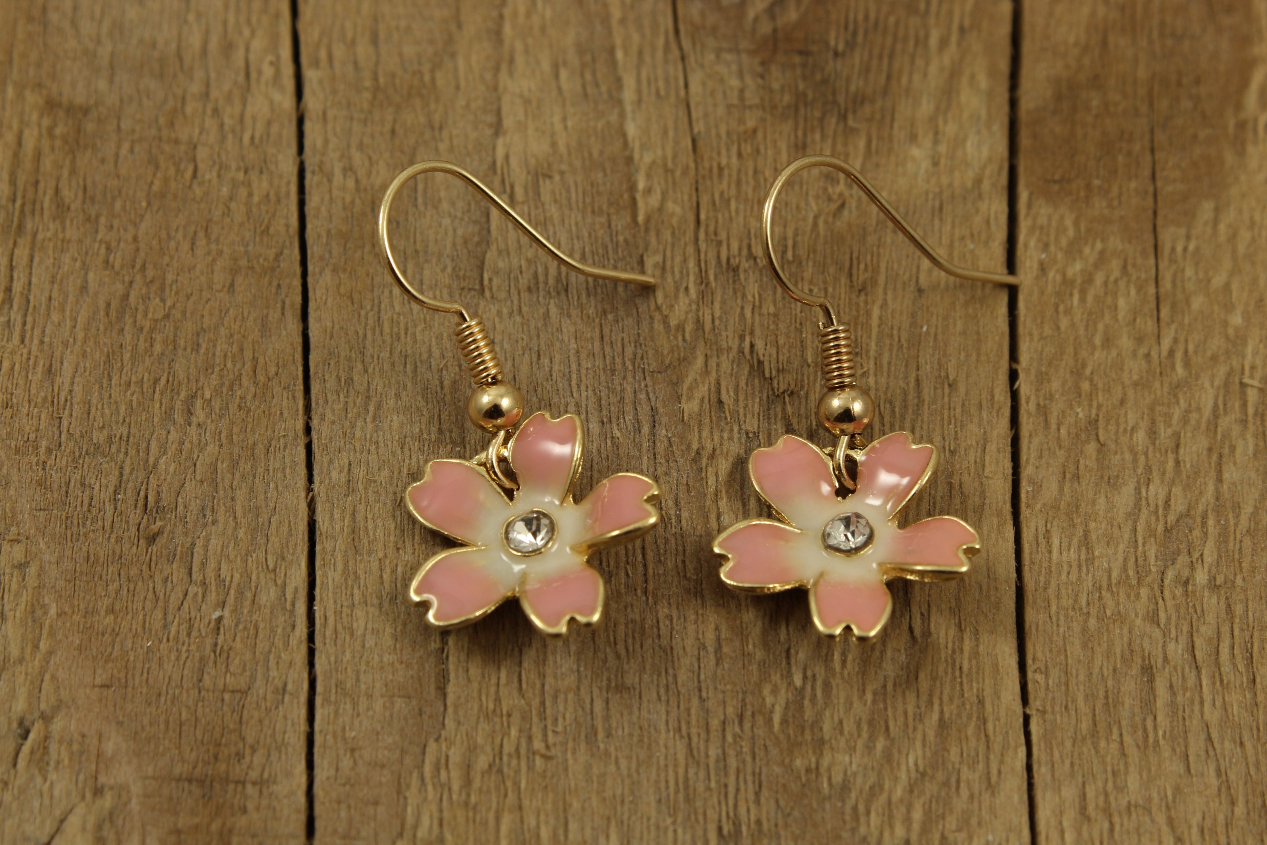 Cherry Blossom Earrings, Pink Flower Earrings, Blossom
