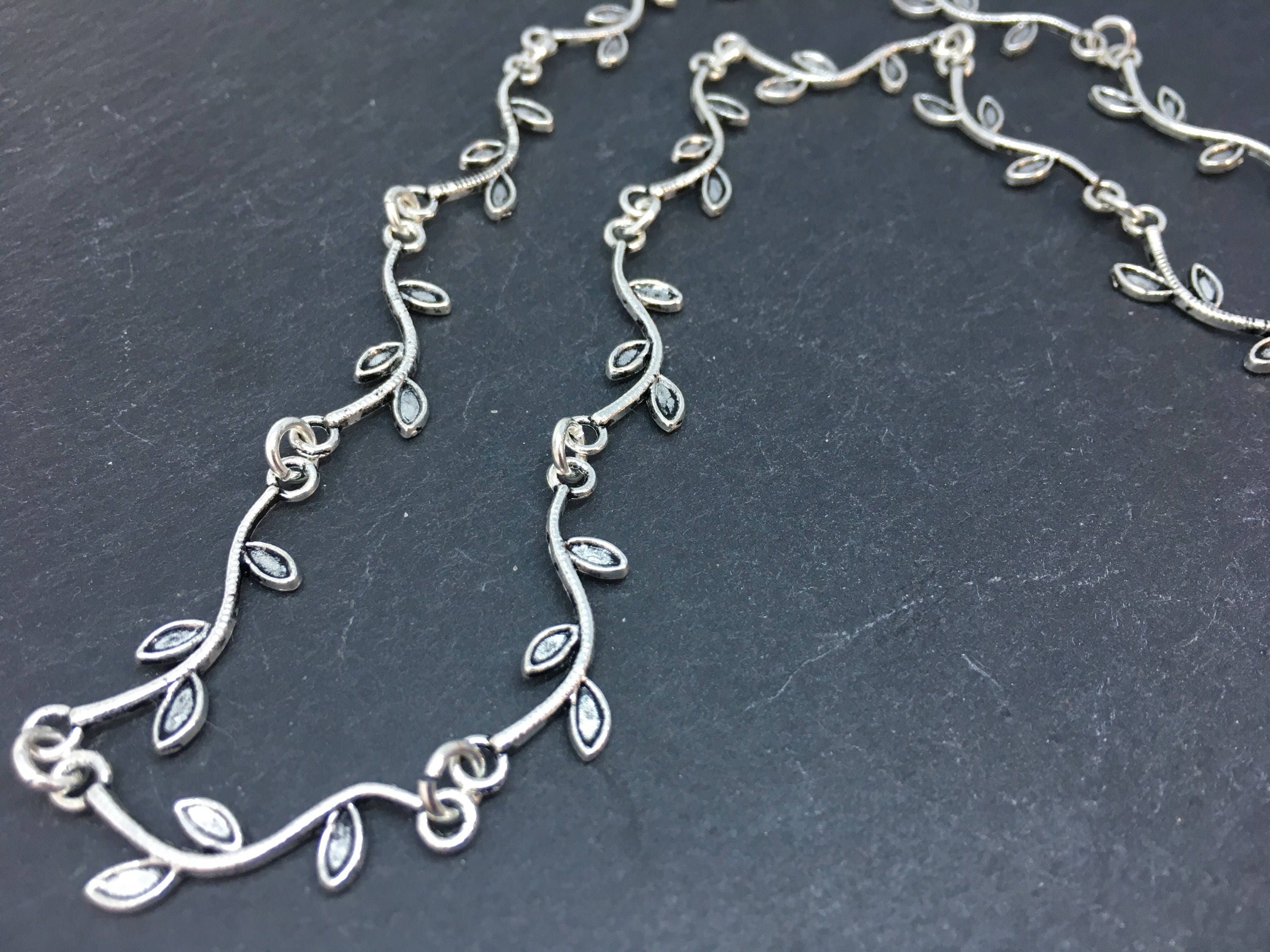 Silver Vine Necklace Leaf Vine Necklace Silver Leaf Etsy