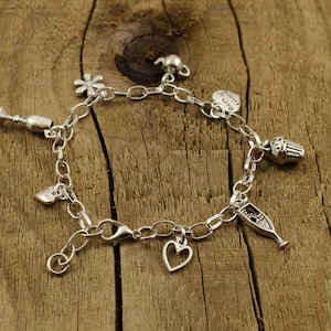 Best friend charm bracelet, friendship gift, best friend gift, adjustable charm bracelet, best friend bracelet, silver charm bracelet, gift