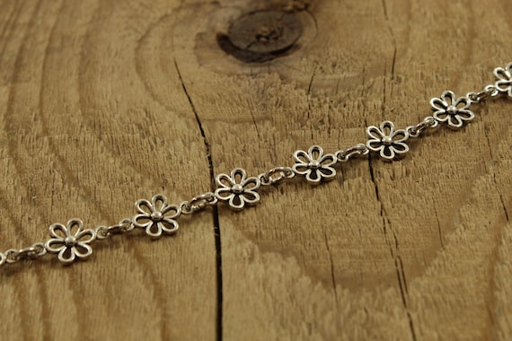 Silver Flower Choker Necklace Silver Flower Necklace Chain of