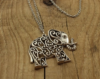 TIANYI Stainless Steel Lucky Elephant Pendant Mens Womens Necklace 20 Chain TIANYI Stainless Steel Lucky Elephant Pendant Mens Womens Necklace 20 Chain