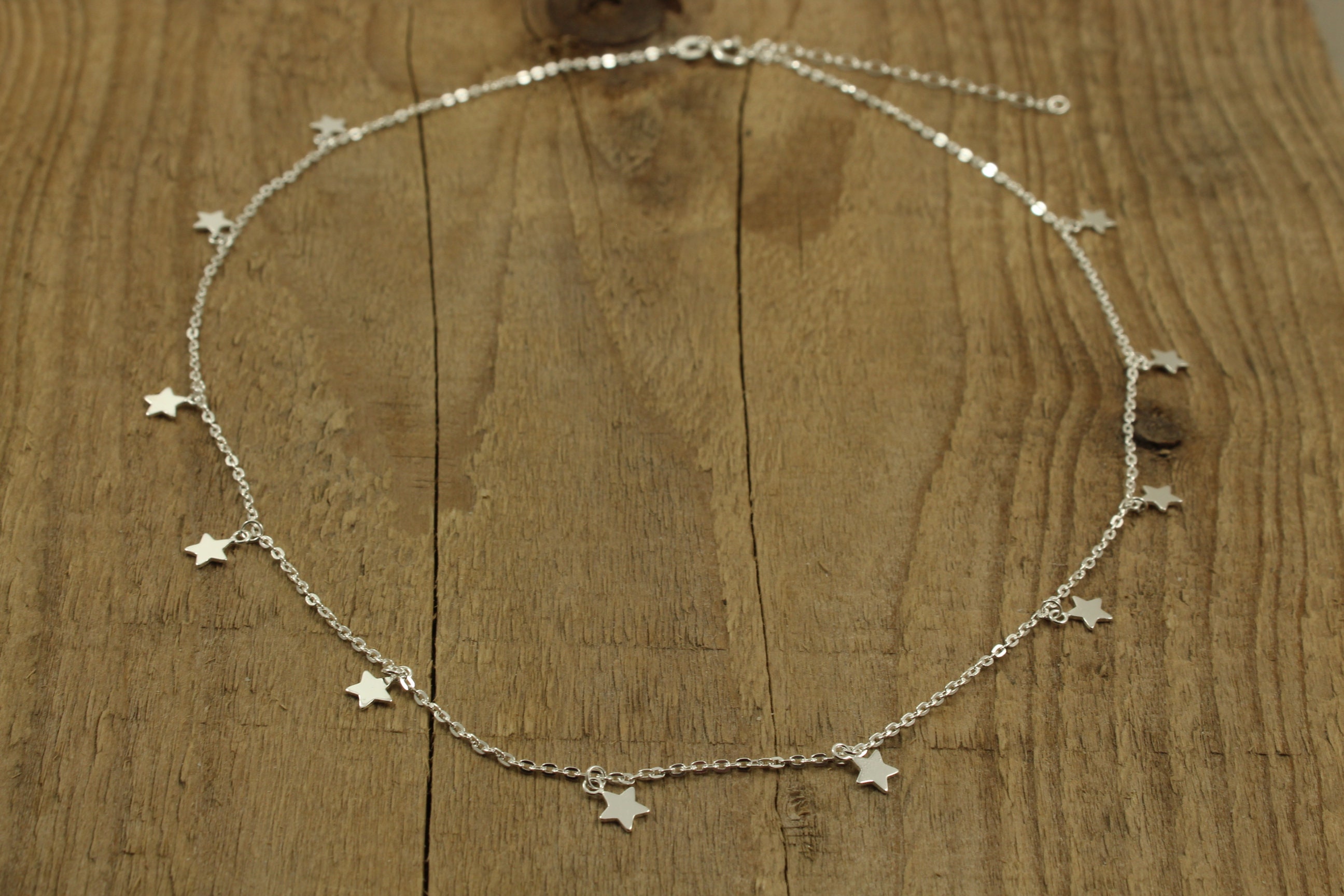 Stars Silver Sterling Star Necklace, Silver Star Necklace, Sterling Silver Chain ...