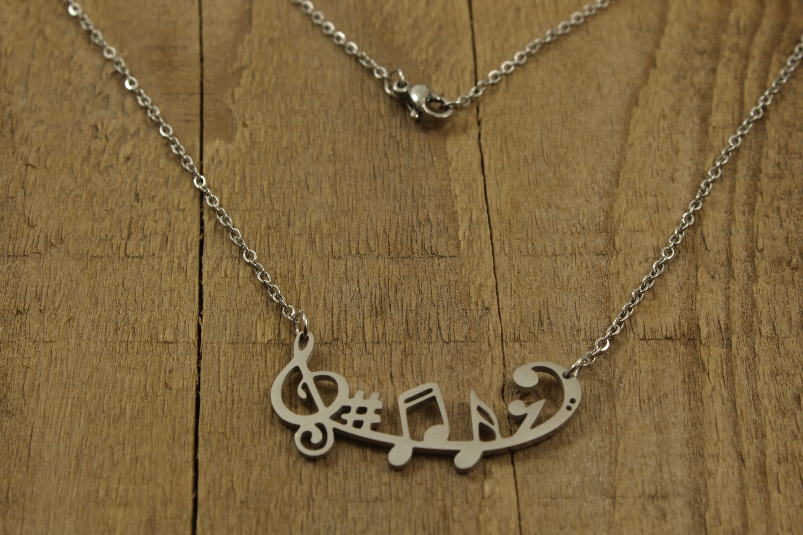 Music note necklace treble clef pendant music necklace Etsy