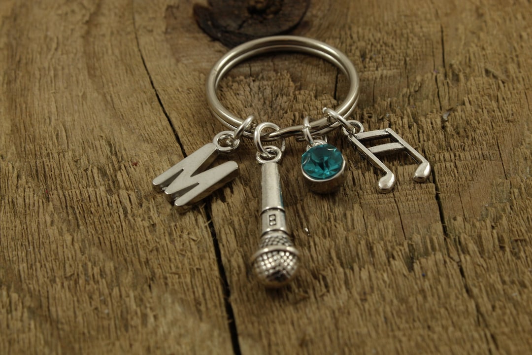 Microphone Keyring Microphone Keychain Singer Keyring Etsy