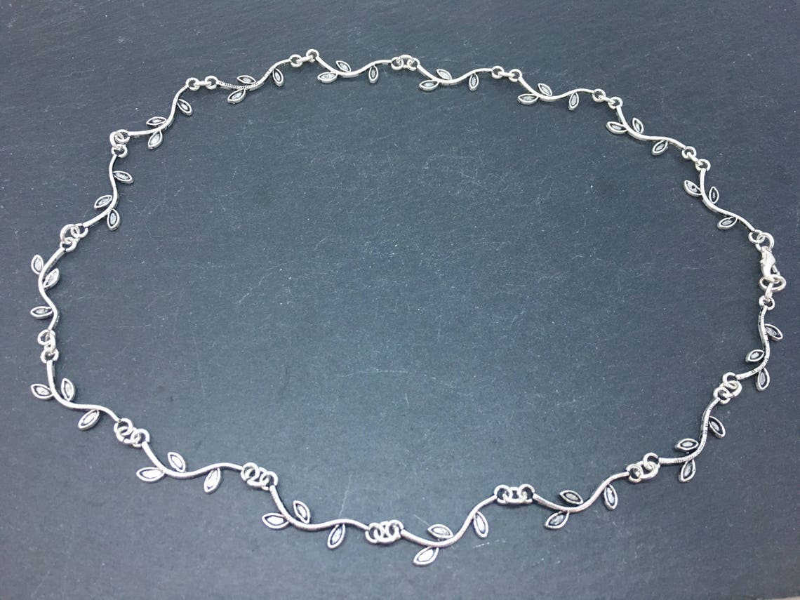 Silver Vine Necklace Leaf Vine Necklace Silver Leaf Etsy