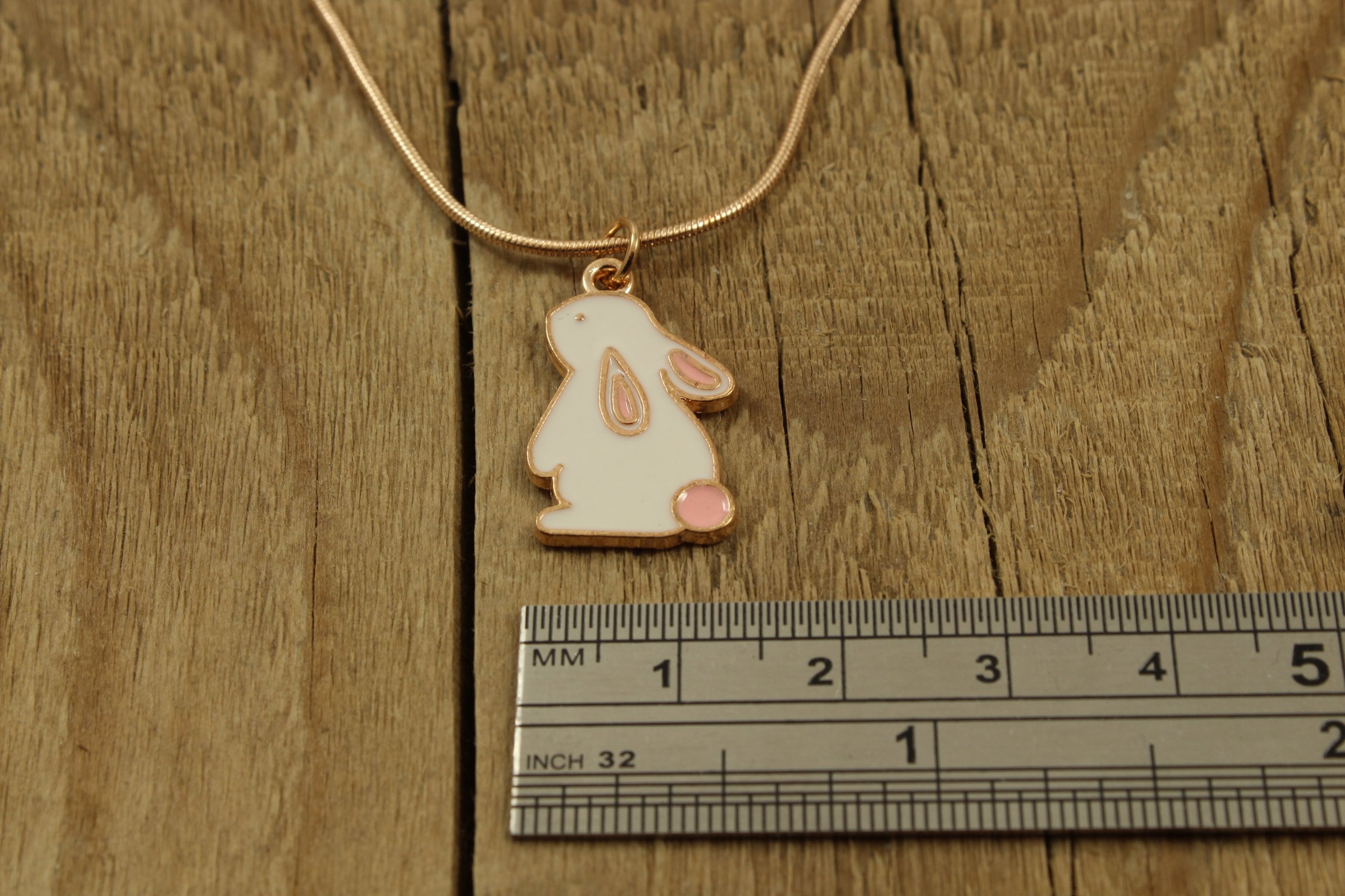 Gold Rabbit Necklace Enamel Rabbit Pendant Rabbit Lover | Etsy