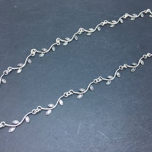 Collier de vigne en argent, collier de feuilles de vigne, collier de feuilles d&#39;argent, collier chaîne de fleurs, collier de fleurs en argent, collier de vigne floral