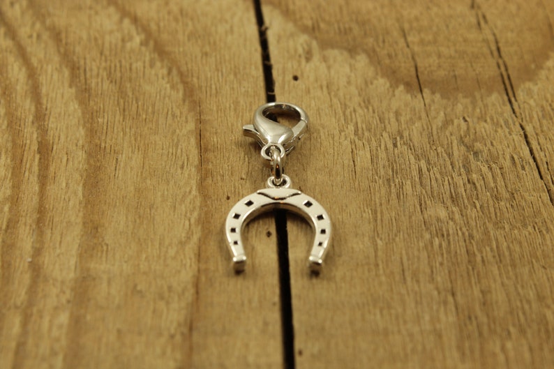 Horseshoe zipper charm, horseshoe clip, zipper charm, horseshoe zip charm, silver horseshoe charm, zip charm, horseshoe zip pull, horse fan image 3