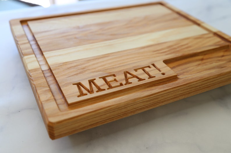 butcher block cutting board with juice groove