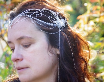 Elven tiara, elf circlet, Elvish wedding crown. Cosplay diadem