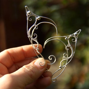 Elegante versilberte Elfen Ohrmanschetten: Kein Piercing, Cosplay Schmuck