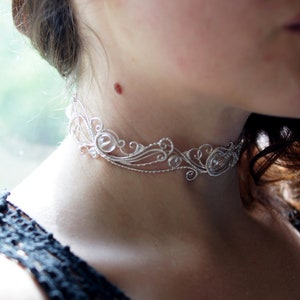 Necklace, choker, elf jewelry, elvish wedding accessories