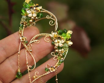 Forest Elven ears (a pair). Earcuffs, Elf ears, cosplay fantasy decoration for ears.