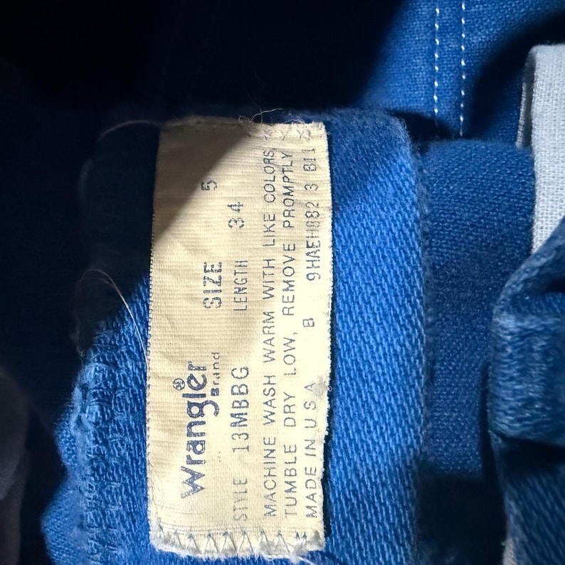 Wrangler Vintage High Waisted Straight Leg Jeans Electric Blue USA Made Size 5 image 6