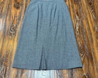 Pendleton Classic Gray Skirt 100% Virgin Wool Size 12 L A Line Midi Women's