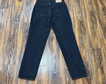 Vintage Levis 512 Jeans Womens 12 Black Slim Fit Tapered Leg High Waist USA 90s