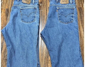 Vintage Levi's 517 Orange Tab Boot Cut Blue Jeans Mens Size 44X30 (40X24 Actual)