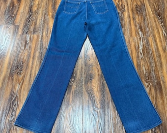 Vintage Farah Women's High Waist Straight Leg Blue Denim Jeans Size 16 29x31