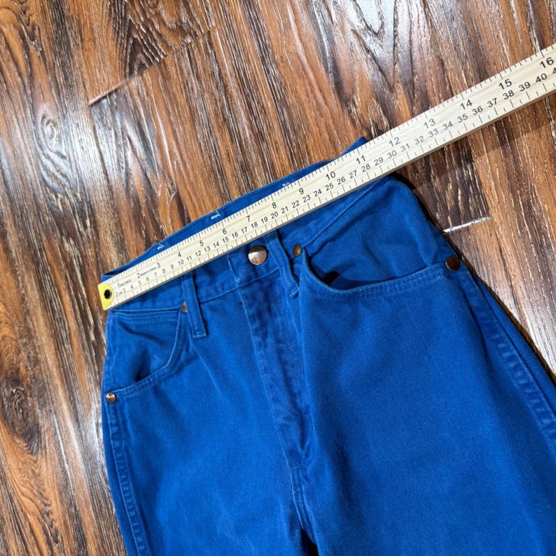 Wrangler Vintage High Waisted Straight Leg Jeans Electric Blue USA Made Size 5 image 3
