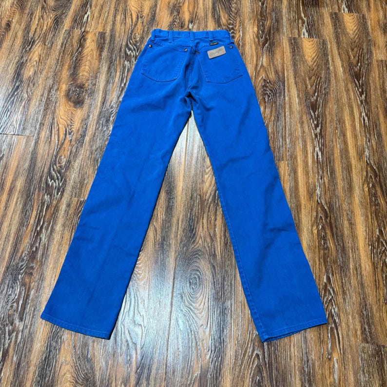 Wrangler Vintage High Waisted Straight Leg Jeans Electric Blue USA Made Size 5 image 2