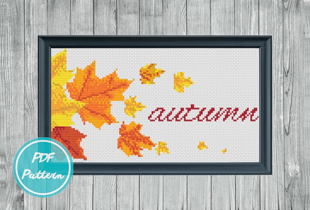 Autumn Leaves Cross Stitch PDF Pattern Instant Digital Download - Etsy