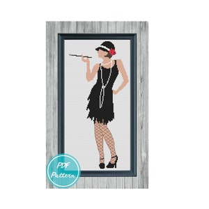 1920s Flapper Girl PDF Pattern, Instant Digital Download