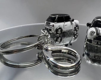 White Gold car keychain, hand-carved car,  copper, white gold-plated car, high-quality, crystal lights, the best gift ,Kai&Lian Design