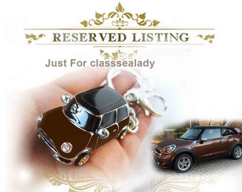 Customized to classsealady, orange convertible car and brown car keychain,drop of oil plus ,grade crystal, white gold car,luxury,Gifts,