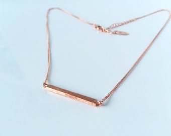rose gold Horizontal bar necklace, matte crossbar,high-quality,gift for you or friends，Wedding gifts, bridesmaid necklaces