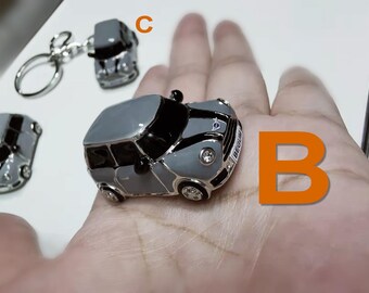 Customized to rhodablackwell , black convertible mini car, silver keychain , cool, luxury,best gift