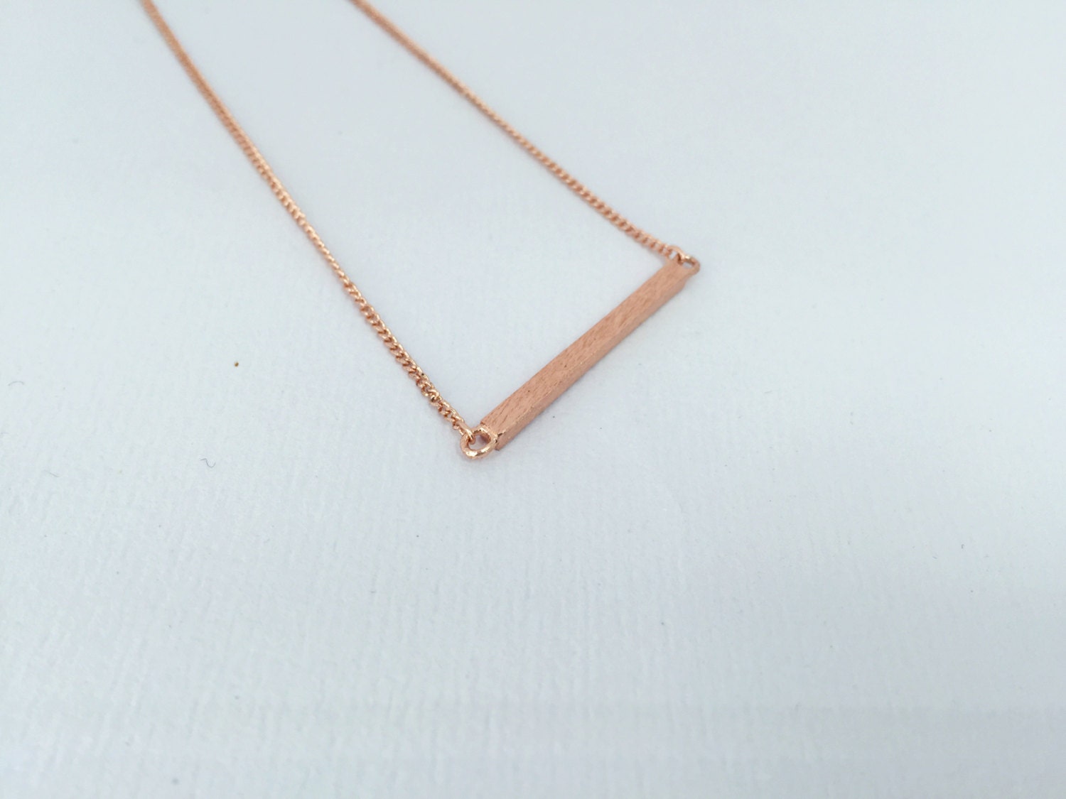 9ct White Gold Solid Horizontal Bar Necklace 41+2cm main image 1