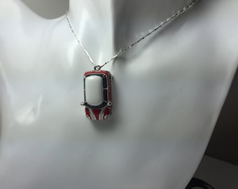 super small car necklace,925 Silver necklace,luxurious gift,mini red car,drop of oil plus,Zircon lights,so cool,K&L design