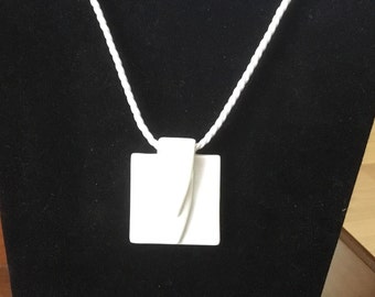 Limoges porcelain graphic modern pendant necklace -FRANCE-