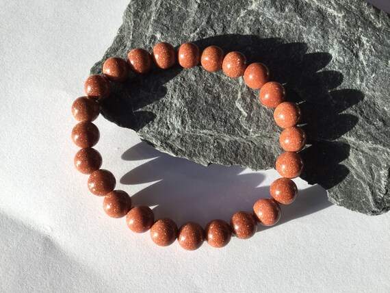 Bracelet Perles Pierre De Soleil 8mm - Marque OxcmoBijoux - Neuf Avec étiquettes