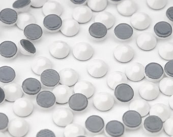 Chalk White HotFix Rhinestones: Iron On Flatback Crystals