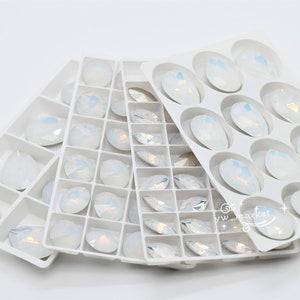 Accesorios de joyería con diamantes de imitación de cristal blanco ópalo K9 Navette rivoli en forma de lágrima