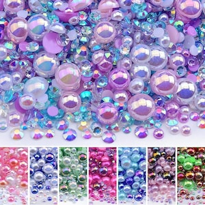 30g AB Pearl Resin Beads: Mixed Size Nail Art DIY Crafts