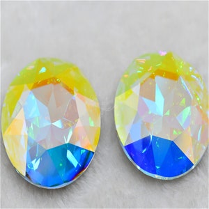 2 pcs Crystal clear Color Glass Rhinestones 50mm Round Strong setting Diamond Jewelry Accessories