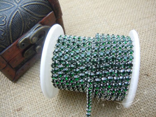 SS16 Strass chaîne étroite bordures en couleur 11 x 6 m vert profond SS16 Strass chaîne étroite bordures x en couleur 11 x bordures 6 m vert profond 3154c2