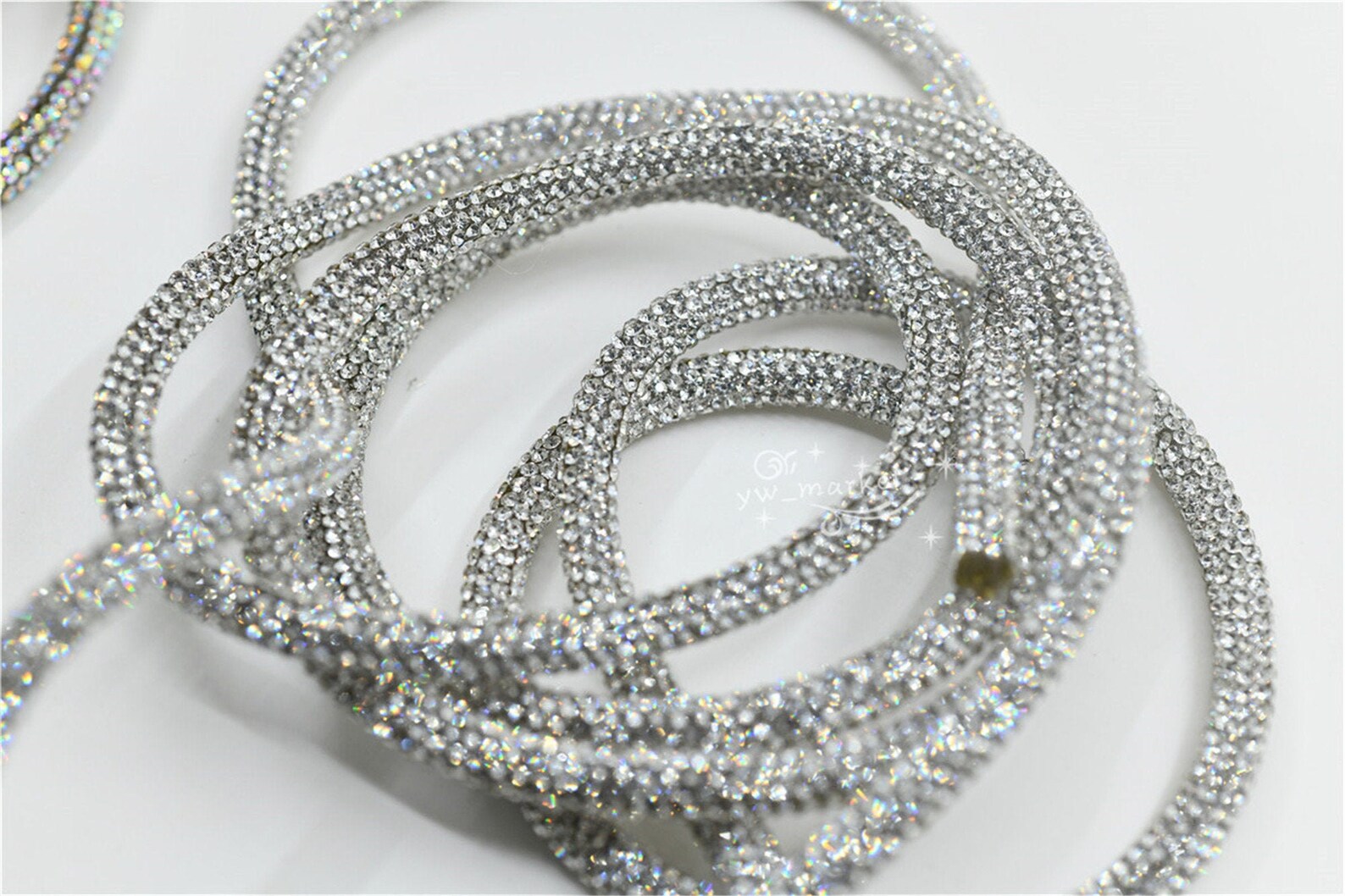 Color Crystal rhinestone Shiny Glitter Rope chain Bridal Etsy