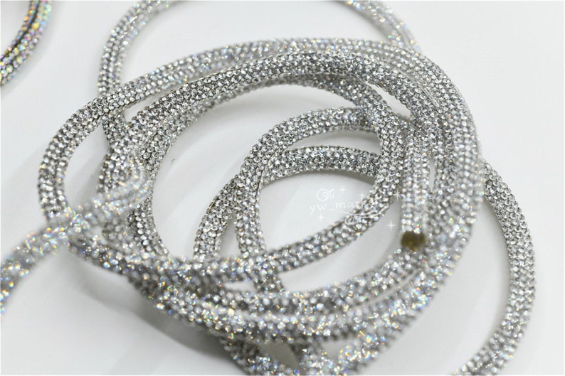 Color Crystal rhinestone Shiny Glitter Rope chain Bridal Etsy