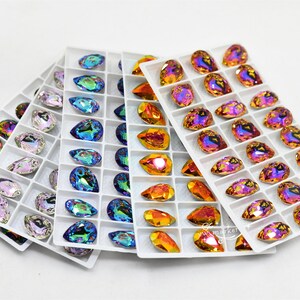 k9 Starshards Crafts beads Jewelry Accessories teardrop shaped Glass Point Back