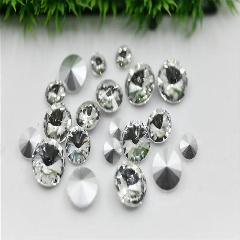 12mm 14mm 16mm 18mm Rivoli Crystal Round Glass Rhinestone Fancy Stones ...