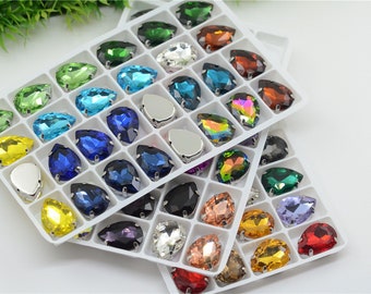 Crystal Rhinestone Color Teardrop Stones Applique Strass Diamond Strong Setting Jewelry Costume Dress SEW ON