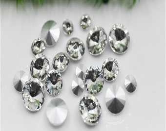 Clear Rivoli Glass Rhinestones: Pointed Back Crystal Strass