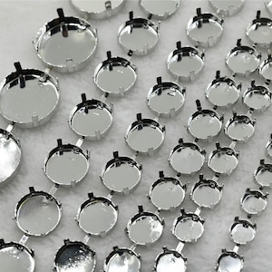 1 yard enorme sterke ronde glazen strass lege ketting zilver