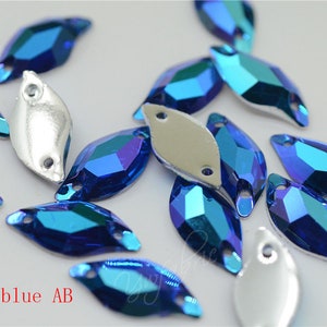 S Shape Color AB Acrylic Resin Stones Rhinestone FlatBack Strass Gem Costume DIY