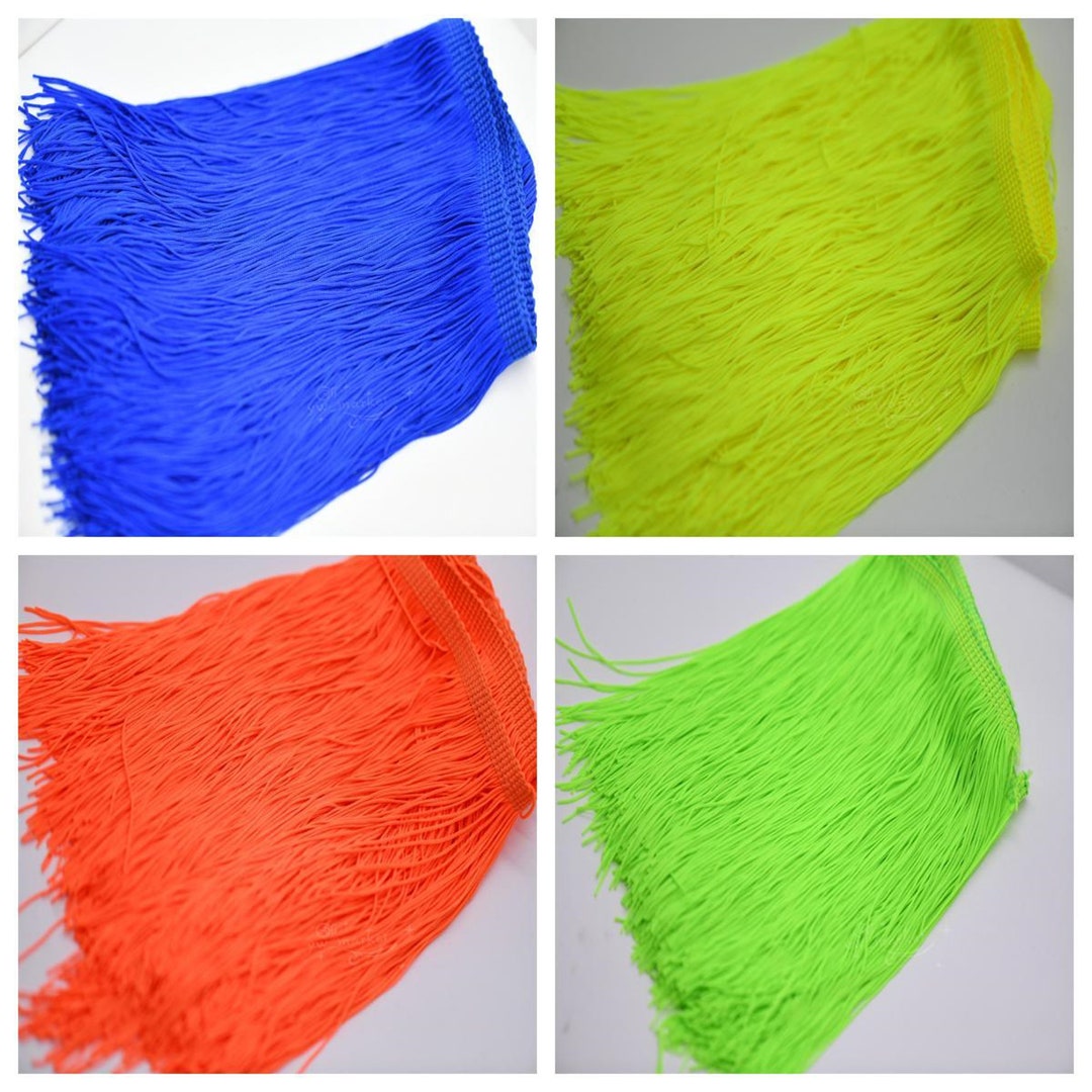 20CM Wide Polyester Color Fringe Trim Tassel Ribbon Lace Latin Samba